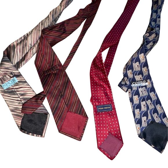 Mens 4 Piece Neck Tie Lot-Multicolor-Silk/Silk Blend-OS-GUC - Picture 4 of 4